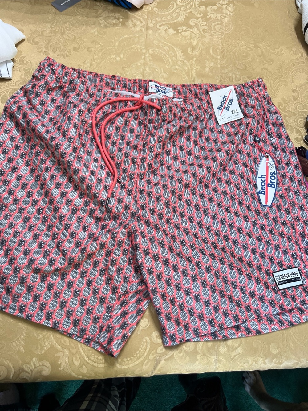 Beach Bros XXL Swim Shorts Trunks Pineapples NWT Pockets Lined Surf Shop